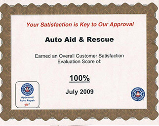 AAA 100% Customer Satisfaction Awards 2009 | AutoAid